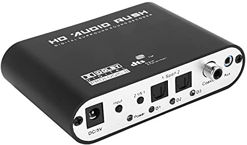 Qiaohome 5.1 Ch Audio Decoder Spdif Coaxial a DTS Ac3 Digital a 5.1 Amplificador Convertidor Analógico para, Reproductor De DVD,