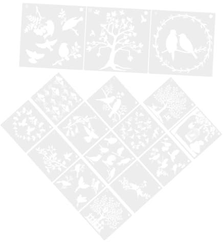 SEWACC 16blätter Malschablonen Aus Wiederverwendbar Abwaschbar Für Diy-projekte Mit Vogelmustern Dekorative Schablonen Zum Malen Tragbar Für Heimwerkerbedarf