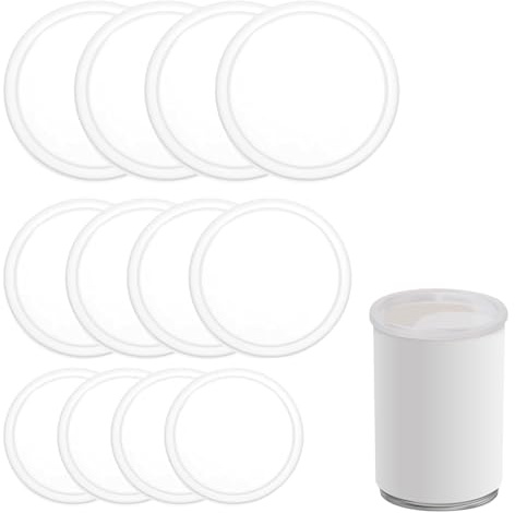 WOLMIK 12 Pcs Can Lids Set, Reusable Can Covers, Safety Canning Lids, Clear Replacement Plastic Lid for Food Storage, Pet Food Cans, 75MM 85MM 100MM I.D.