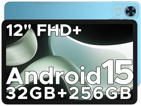 DOOGEE T36 12 inch Tablet,2.4K FHD+90Hz Display,32GB+256GB/2TB Octa-Core Gaming Tablets,8800mAh Battery,Android 15 Tablet with Sim Card Slot,WiFi 5,Dual Camera,BT5.0,Widevine L1,Blue