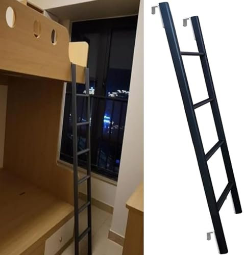 Scala industriale in metallo per letto a castello con 4/5 gradini multifunzione di ricambio per letti alti, in ferro battuto, scala dritta per roulotte (dimensioni: 1)