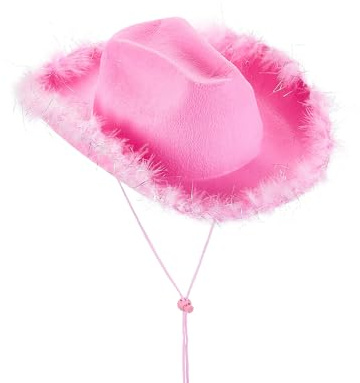 LYSINK Cowboyhut für Damen, Diamanté Quasten Cowgirl-Hut, Strass-Fransen Cowboyhüte, Rave Bachelor-Party-Zubehör, Einheitsgröße