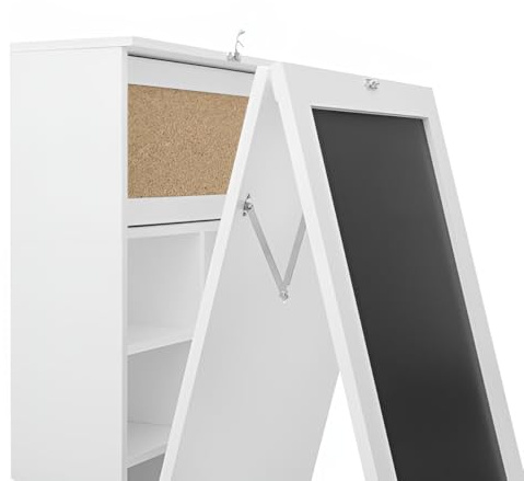 Primal Internet GmbH Wandklapptisch Küche mit Regal | Klapptisch Wand klein Weiß aus Holz | Wandtisch klappbar mit Schublade