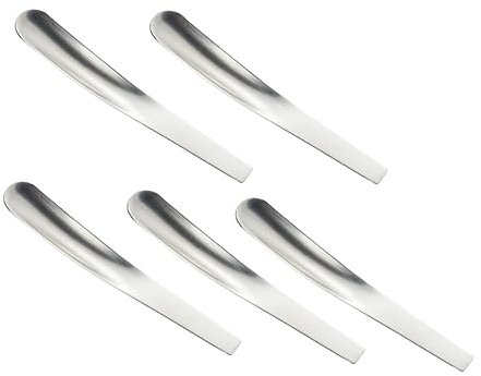 Veemoon 5 Pièces Cuillères à Soupe Acier Inoxydable Cuillères Plates Mini Pour Thé Glace Usage Maison Restaurant