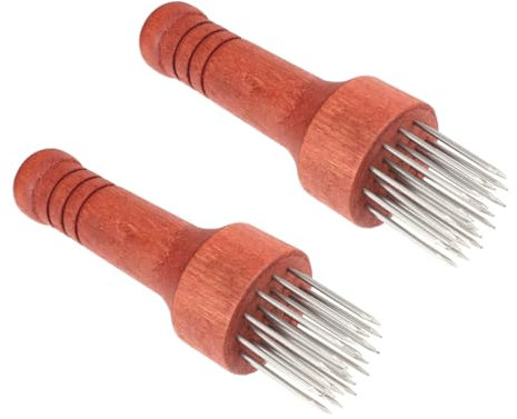 BESTYASH Aghi per Ammorbidire la Carne in Acciaio Inossidabile in 2 Pezzi Strumento per Marinatura e Battitura della per Cucina e BBQ