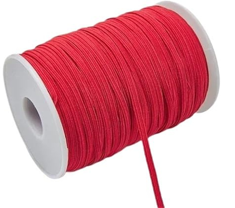 Banda elástica de goma colores 3 mm y 6 for coser, cinta licra, accesorios for prendas vestir para el bricolaje, la artesanía, la confección(Red,3mm 30yards)