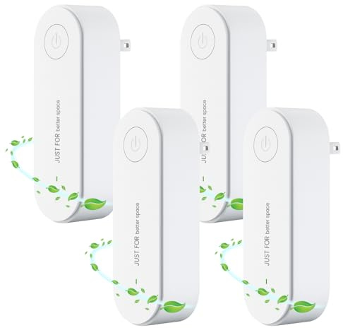 Air Purifier, 4PCS Claru Ionic Air Purifier Plug In Uk, Portable Negative Ion Technology, for Bedroom Home Office, Garage Room Pets, Instantly Cleans Whisper Quiet, Filter-Free Purifier