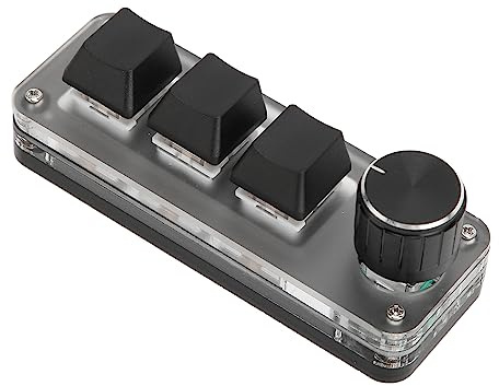 SIXRUN Mini Clavier 3 Touches, Clavier de Raccourci Programmable avec Lumières RVB, échange à Chaud pour Le Montage Vidéo et Les Jeux sur PC et Ordinateur Portable