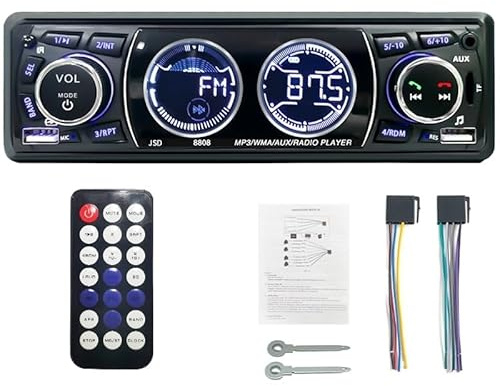 Autoradio 1din Bluetooth Stereo Lettore MP3 Ricevitore FM Supporto Ricarica Telefono AUX/USB/Scheda TF nel Kit(24V Radio)