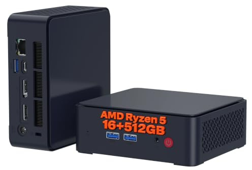AWOW AK12 Mini-PC, AMD Ryzen 5 R2514 Embedded (4C/8T, bis 3.7 GHz, 15 W), 16 GB DDR4, 512 GB PCIe 3.0 SSD, Radeo Vega Graphics, Dual-4K HDMI 2.0/DP 1.2, USB-C, Wi-Fi 5/BT 5.0, Gigabit LAN