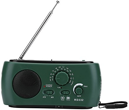 Kurbel Radio Taschenlampe,Tragbare Notradio Solar Power Wiederaufladbare Handkurbel FM/AM Radio 3 LED Taschenlampe Notfall Sirene tragbare Handy Telefon Ladegerät Power Bank für Camping Reisen Wandern