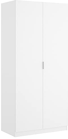 DEKIT GRUPO RIMOBEL Armario ropero 2 Puertas, Madera de ingeniería, Blanco, 81x184x52 cm