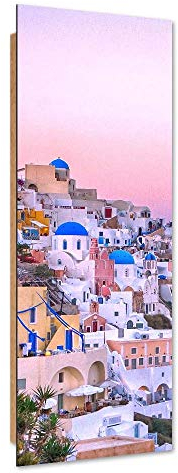 Feeby Wandbild XXL Griechenland Deko Kunst Bilder Architektur Rosa 50x150 cm