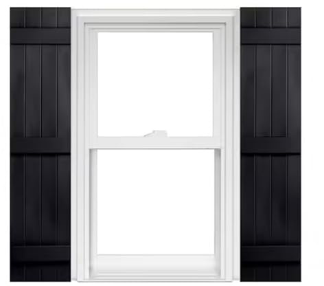 Polaris Homeside 4 Board and Batten Joined Vinyl Shutters (1 Pair) 14-1/2in. x 67in. - 050 Black