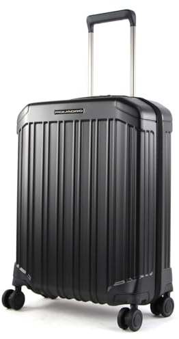 Piquadro – PQ-Light 4-Rad-Kabinentrolley 55 cm – Leichtes Polycarbonat – Mattschwarz – Handgepäck