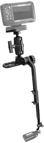 Kajak-/SUP-Fischfinder-Halterung mit 3,8 cm (1,5 Zoll) Universal-Platten-Kugelbasis, Wandlerhalterungsarm mit Schiene für Marine-Elektronik, kompatibel mit Garmin, Lowrance, Kolibri, Scotty Fish