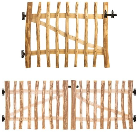 BOOGARDI Gartentor Holz · DIY Staketenzaun Tor in 168 Größen · Einflügel- & Doppelflügel-Tor · 80 cm breit x 140 cm hoch (Lattenabstand 7-9 cm) · Gartentür Staketentor Flügeltore