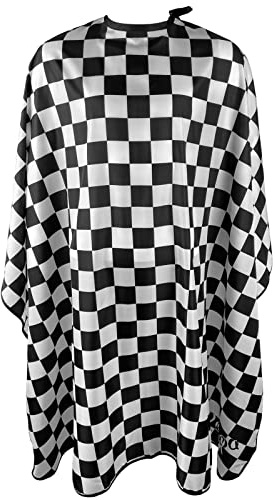 Barber Cape for Men Haircut Cape with Snap Closures Professional Salon Cutting Cape Large Waterproof Hairdressing Cape Gown Apron for Hairstylist- 63”× 56”(CHECKED PATTERN)