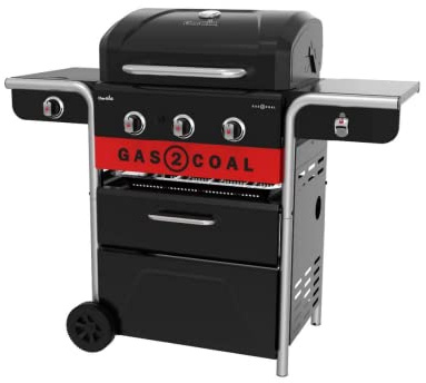 Char-Broil Barbacoa Híbrido Gas-Carbón Gas2Coal 2.0 3B - Superficie de cocción 62 x 43 cm
