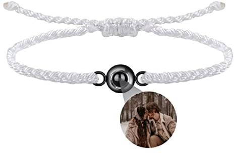 Personalisiertes Foto Armband Mit Bild Im Stein - Leder Projektion Ich Liebe Dich 100 Sprachen Für Damen Herren - Runde Kugel Denkmal Freundschaft Schmuckgeschenk