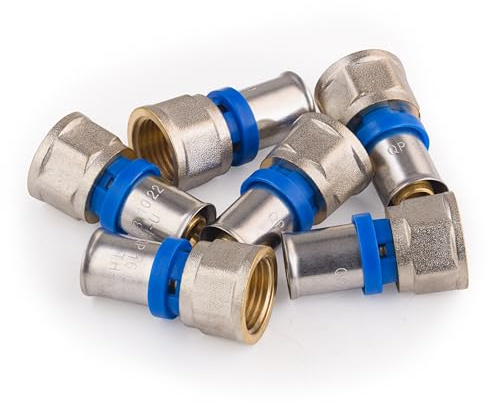 Racor recto hembra Ø16 1/2' multicapa a prensar (x6) | Conexión resistente y duradera | Ideal para instalaciones de fontanería | Fácil instalación y ajuste seguro | QUICK PLOMBERIE