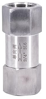SHYISY Rückschlagventile 1/8 1/4 3/8 1/2 3/4 1 BSP Innengewinde Einweg-Rückschlagventil Rückschlagventil Inline 304 316 Edelstahl (Size : 1, Color : SS316)