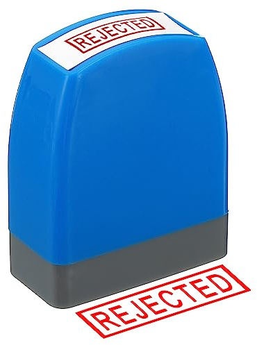 PATIKIL Abgelehnt Stempel Selbstfärbend Rot Tinte Büro Briefmarken Vorgefärbter Nachrichten Stempel Nachfüllbarer Geschäftsstempel Stil 1 Blau