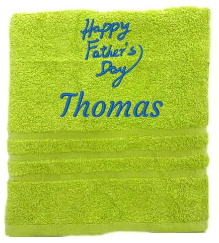 Pet-Jos Personalisiertes Handtuch mit Namen Schön gestickter Name Handbadetuch 100% Baumwollhandtuch Personalized Custom Towel with Name (100 x 50 cm, Alles Gute zum Vatertag)