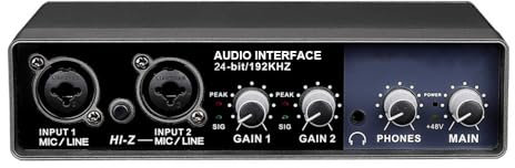 COMETX Tragbarer Mikrofonvorverstärker Tragbare Audioschnittstelle USB Soundkarte Mikrofon Vorverstärker Computer Recording Tuning Digital Mixing Equipment