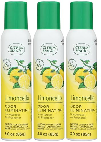 Citrus Magic Limited Edition Odor Eliminating Air Freshener Spray, Limoncello, 3-Ounce, Pack of 3