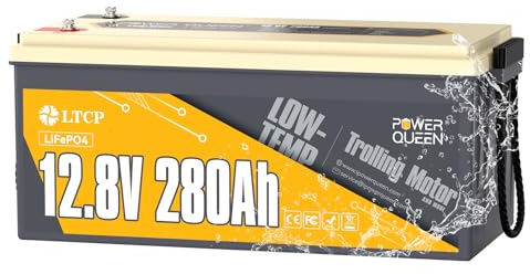 Power Queen 12.8V 280Ah Lithium Batterie für Wohnmobile | 200A BMS, IP65, Temperaturschutz, 3584Wh Energie, für Camping, Marine, Off-Grid, Heimspeicher