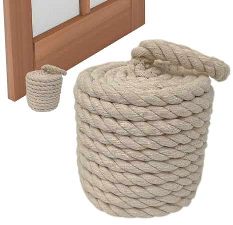 Beschwerter Türstopper - Türstopper mit praktischem Knoten aus Baumwolle | Türstopper aus Baumwolle mit Seilknoten und Griff | Rustikaler Türstopper der Bauernhoftür | Türstopper innen Ponde