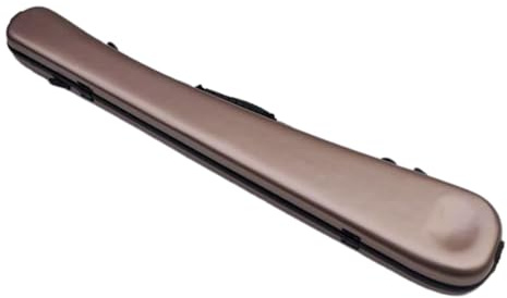 Cellobogenbox, Hartschalen-Bogenetui, regenfest, 2-teilige Bogentasche, gepolsterte Bassbogenbox, Hartschalen-Tragetasche für Auftritte und Reisen, Roségold