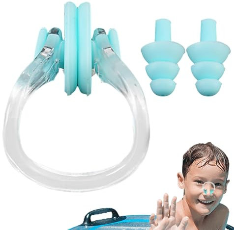 Frfik Kinder-Ohrstöpsel zum Schwimmen,Wasserdichte Ohrstöpsel zum Schwimmen für Kinder - Wasserdichter Tauch-Nasenclip,Wasserdichte Silikon-Schwimm-Ohrstöpsel, Wassersport-Ohrstöpsel, Ohrstöpsel für