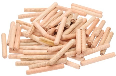 PATIKIL 1/3 Pasadores de Madera, 212 Pzas M8x60mm Pasadores de Madera Clavijas de Madera de Dura Flauta Ranurada Fácil Inserción para Manualidades Muebles Puerta Arte