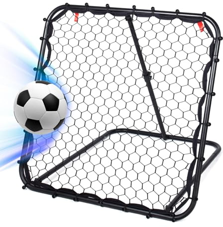 Leogreen Filet de Rebond de Football 84 x 84 cm Ajustable Angle réglables rebondeur pour Football，Rebondisseur Adolescents Pliable Cible Sardines de Fixation fournies