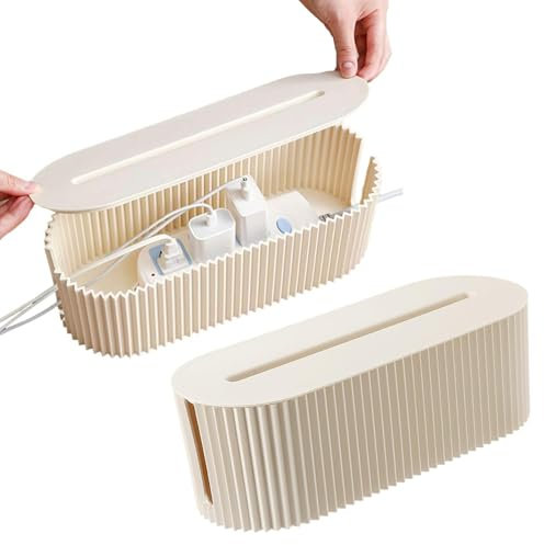 1/2 Pièces Boîte De Rangement Pour Câbles - Boîte Pour Multiprises | Boîtes De Rangement De Câbles De Prise Portables | Cache-cordon Flexible Et Boîte De Gestion, Cache D'extension De Stockage