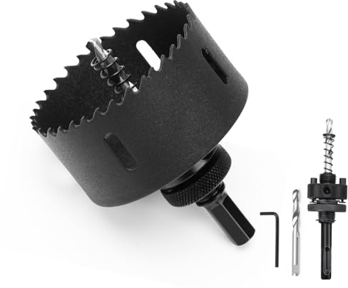 Sierra de campana - 83 mm - Sierras de campana bimetálicas con mango SDS plus y mango hexagonal - Juego de coronas de perforación para madera, pladur, metales delgados, plásticos