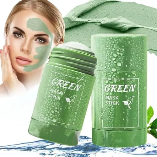 Green Tea Mask Stick, Green Tea Deep Cleanse Mask, Portable Poreless Deep Cleanse Green Tea Mask Stick for Face Moisturizer Oil Control, Purifying, Reduce Blackheads for All Skin Types (1pcs)