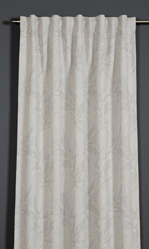 Sehlbach Tenda pronta per l'uso con fettuccia, Motivo a liana, Naturale, 135 x 175 cm, Traslucida, Coprente, Certificato Oeko-Tex, Drappeggio perfetto, Occhielli nascosti