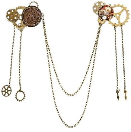 Steampunk Brosche, Retro Anstecknadel, Steampunk Accessoires Damen, für Halloween, Karneval, Maskerade