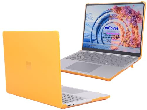 mCover case ONLY Compatible for 2025+ 13 Microsoft Surface Laptop 13 Windows PC (Model# 2095) with Snapdragon CPU & Copilot+ (NOT Fitting Other Surface Laptop) - Orange