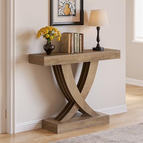 Tribesigns Konsolentisch Schmal, 110 x 30 x 85 cm Sofatisch mit Holzgestell, Beistelltisch, Flurtisch, Kleiner Ausstellungstisch, Sofatisch für kleinen Raum, für Eingang, Flur, Foyer, Wohnzimmer