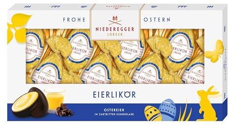 Niederegger | Pralinen Eier | Eierlikör | 1x 100g | Eierlikör-Ostereier, umhüllt von Zartbitter-Schokolade | Ostereier | Ostergeschenk