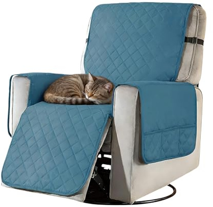 Funda Cubre Sillón Fundas para Sillas Reclinables, Funda Protector Sillón Impermeable, Fundas Sillón 1 Plaza Funda Cubre Sofá,Protector para Sofá Relax Antideslizante Mascotas Amigables (Verde)