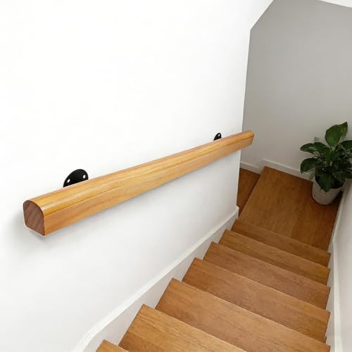 Treppenhandläufe aus Holz 80cm, weiße Handläufe, rutschfeste Handläufe für den Innenbereich, Dachboden-Treppendekoration, Korridor-Stützstangen, Wandhandlauf mit Installationssatz