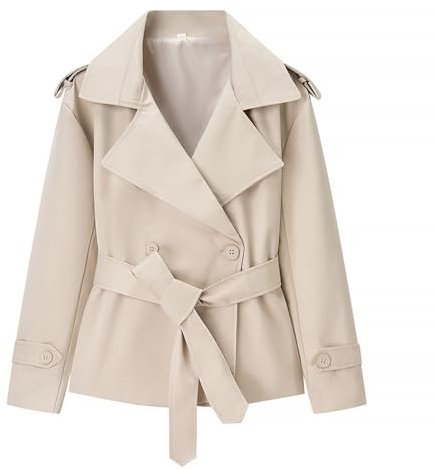 Trench Donna Primaverile Corto Trench Donna Corto Giacca Vento Giacconi Primaverili Giacche Cappotto Nero Antivento Giubbino Impermeabile Primavera Blu Spolverino Estate Da Comodo 3Xl Invernale