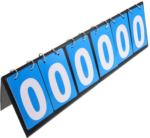 MAGICLULU Tableau de Score Pliable pour Tennis de Table, Marqueur de Score Sportif à 6 Chiffres, Bleu Intégral, Accessoire Portable pour Matchs en Plein Air et Compétitions