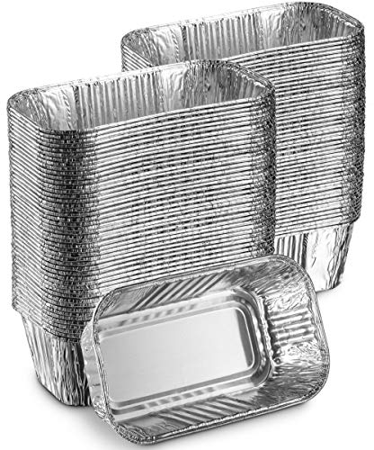 MontoPack Aluminum Mini Disposable Loaf Pans | Deep Half Size 6 x 3.5” Extra Thick Foil Bread Containers for Baking, Food Storage & Takeout | Eco-Friendly & Recyclable | Bulk 100-Pack of 1 Pound Trays