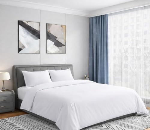 Indus Textiles Super King Duvet Set 100% Egyptian Cotton 200 Thread Count Duvet Cover Set with Pillowcases Easy Care and Luxury Duvet Cover Sets (260 x 220cm)